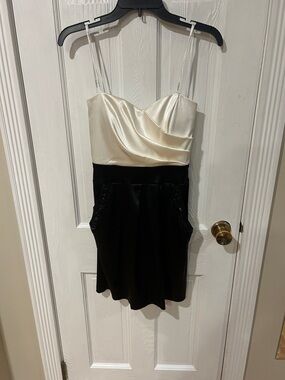 B. Darlin Ivory and Black Two-Tone Dress